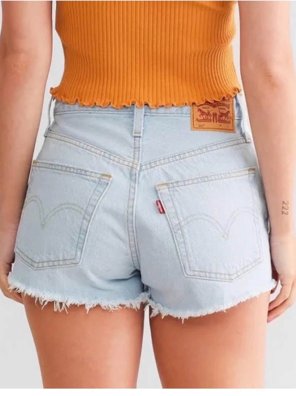 Levi's Light Wash 501 High-Rise Denim Shorts
